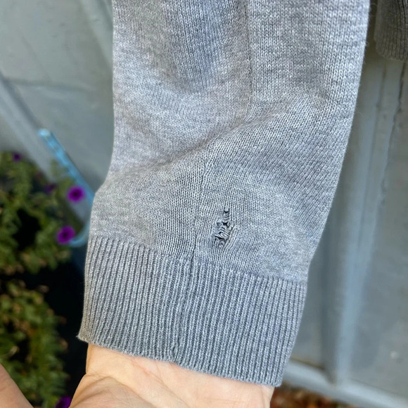 Okaidi Grey Cotton Elbow Patch Cardigan Sweater, size 14 - Picture 12 of 12